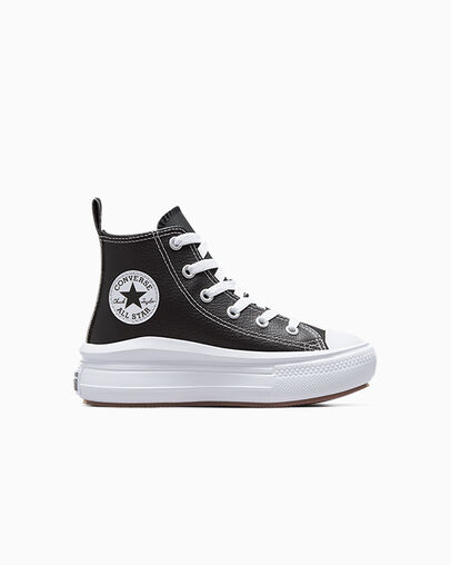 Chuck Taylor All Star Move Platform Leather Nero/Nero/Bianco, Outer Side View