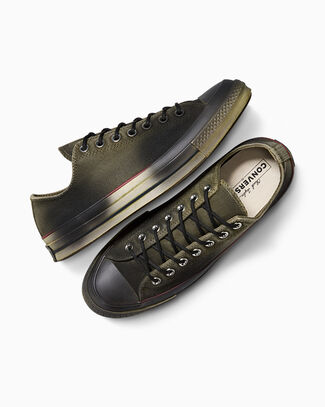 Converse Chuck 70 Canvas Spray Paint Low-Top Shoe In Green, Size 10 - A17730C