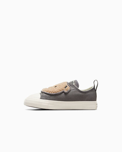 Chuck Taylor All Star One Strap Sherpa Bear Easy-On Gris requin/Marron chaud/&Eacute;cru, Inner Side View
