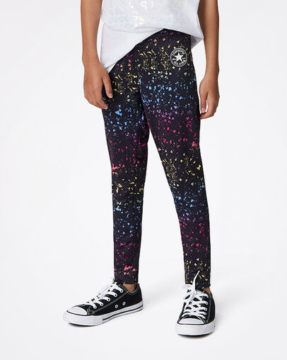 Leggings de cintura alta All-Over Print Negro, Full Body View