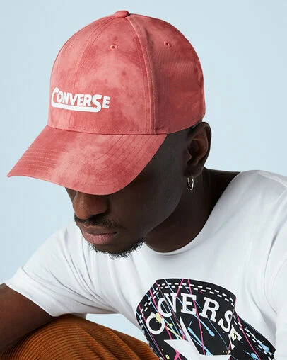 Graphic Washed Baseball Cap Terracotta Pink