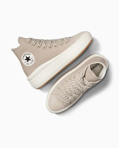 Chuck Taylor All Star Move Platform Canvas Papyrus/Blanc vintage/&Eacute;cru, Angled View