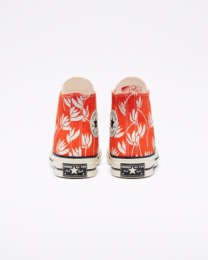 Chuck 70 Summer Spirit Bright Poppy/Egret/Black, Heel View