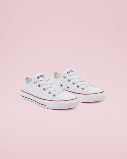 Love Ceremony Chuck Taylor All Star Blanco/Blanco vintage/Multicolor, Angled View