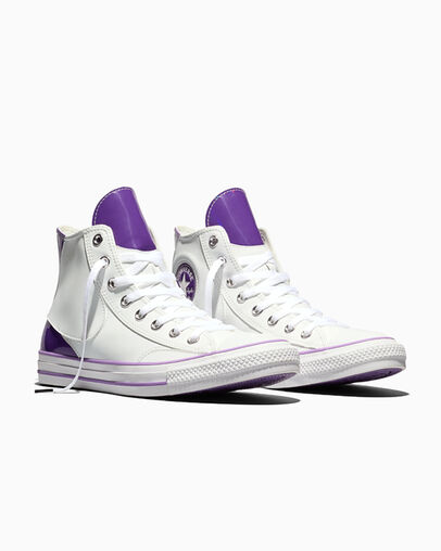 Converse Chuck Taylor All Star x Dragon Ball Z Frieza Lucent White/Tillandsia Purple, Top and Side View