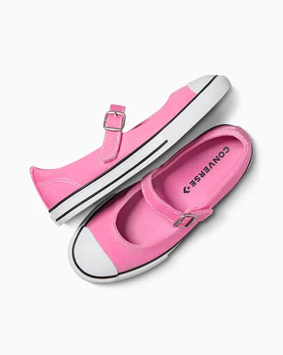 Chuck Taylor All Star Dainty Mary Jane Pink/White/Black, Angled View