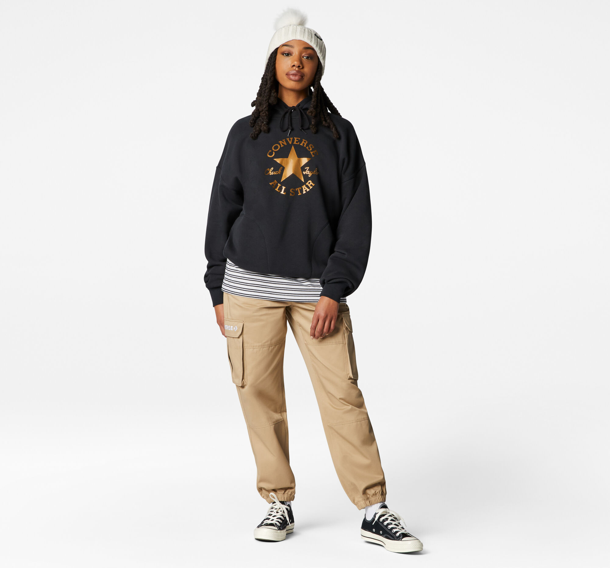 1500~ALL STAR CHUCK TAYLOR Ribbed Hoodie with Zip Closure main image 1