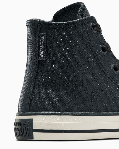 Chuck Taylor All Star Water-Repellent Leather Shadow Woods/Black/Egret, Detail Angle View