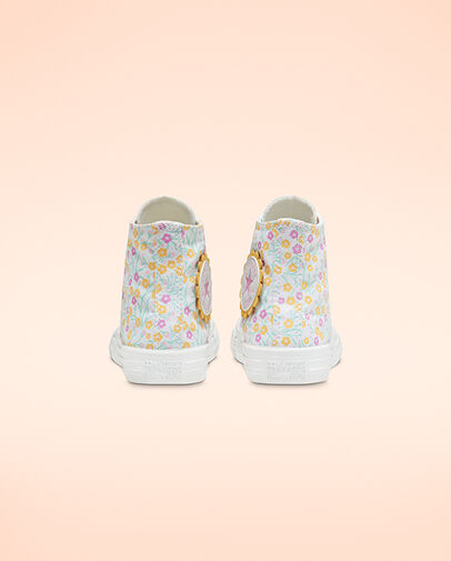 Ditsy Floral Chuck Taylor All Star White/Topaz Gold/Peony Pink, Heel View