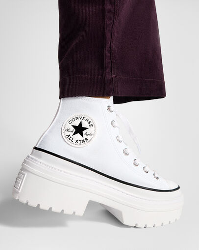 Chuck Taylor All Star Lugged Heel Platform White/Black/Egret, Reflective View