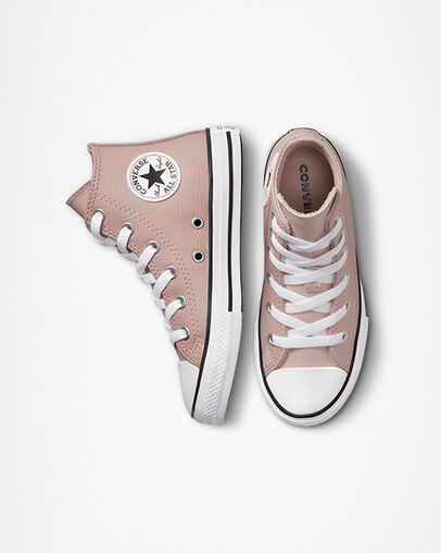Chuck Taylor All Star Counter Climate Leather Stone Mauve/White/Black, Top and Side View