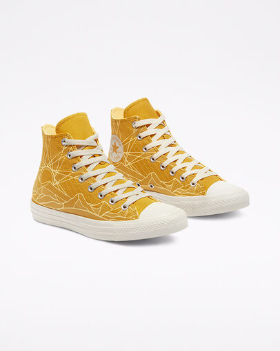 Summer Daze Chuck Taylor All Star Jaune d'or/Aigrette/Aigrette, Angled View