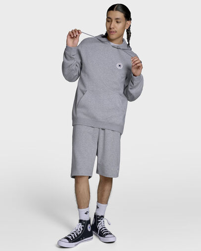 Chuck Taylor All Star Patch Hoodie Vintage Grey Heather, Back View