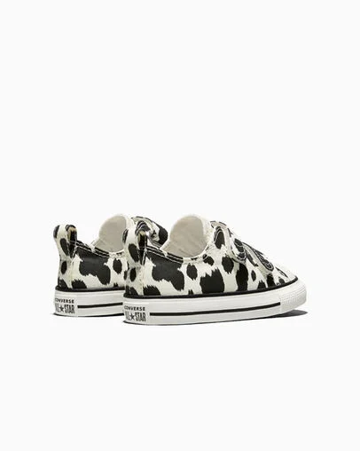 Chuck Taylor All Star Easy-On Cow Egret/Black/Vintage White, Heel View