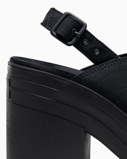 Chuck 70 De Luxe Heel Sandal Platform Black/White/Black, Detail Angle View