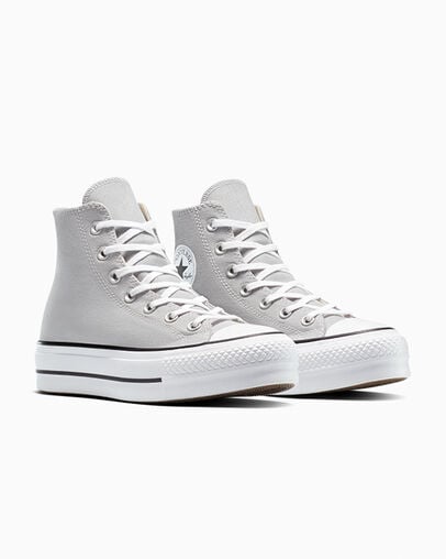 Chuck Taylor All Star Lift Platform Canvas Grey Area/White/Black, Top and Side View