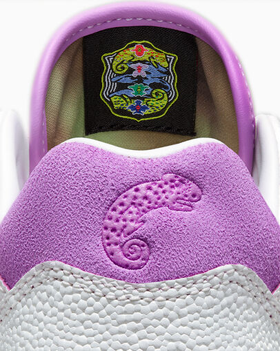 CONS AS-1 Pro Chameleon White/Fuchsia Glow/White, On Foot Shot 2