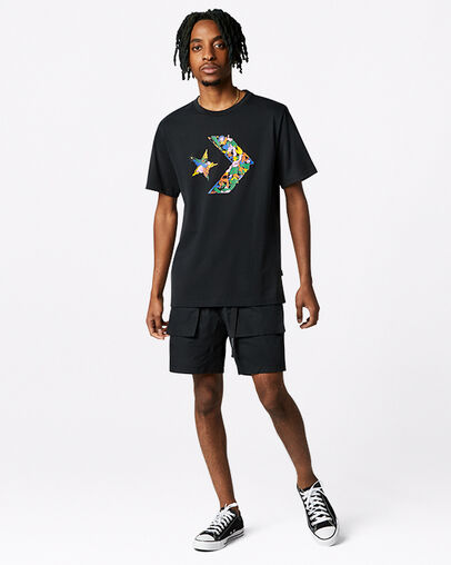 Color Forward Graphic T-Shirt Converse Black, Full Body View