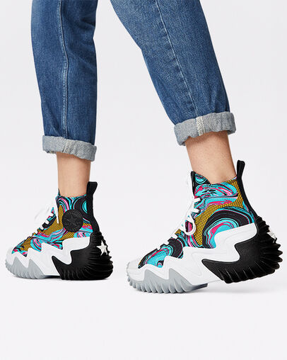 Run Star Motion CX Platform '90s Marbled Black/Ash Stone/White, On Foot Shot 1