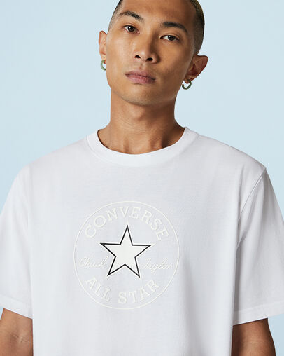 Chuck Modern Crew Short Sleeve Tee White, Detail View