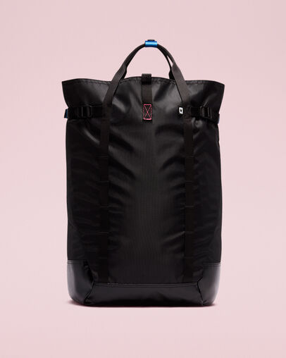 Mochila Bucket Negro azul digital/Hiperrosa, Front View