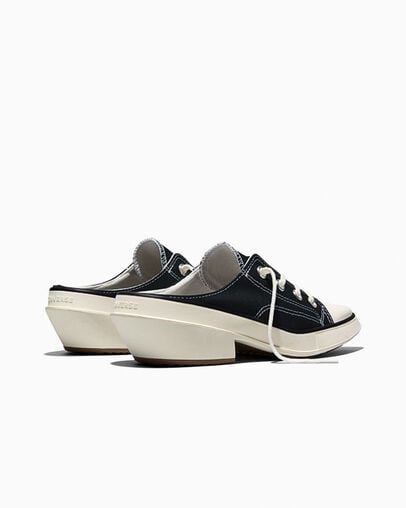 Chuck 70 De Luxe Pointed Mule Heel Platform Black/Egret/White, Heel View