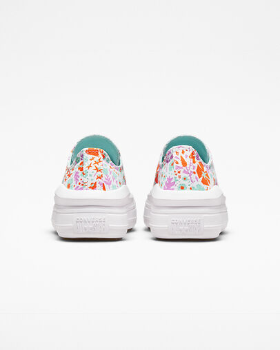 Chuck Taylor All Star Move Platform Paper Floral White/Bold Mandarin/Light Dew, Heel View