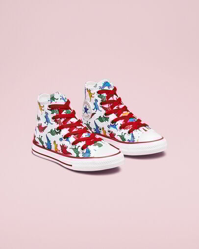 Chuck Taylor All Star Dinosaurs Wit/Enamel Red/Totally Blue, Angled View