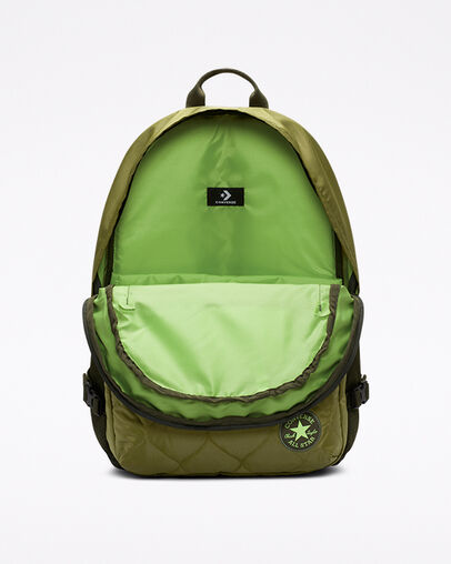 Quilted Straight Edge Backpack Moss