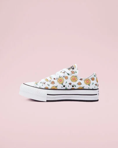Sunflower EVA Platform Chuck Taylor All Star Blanco/Pulso c&iacute;trico, Inner Side View