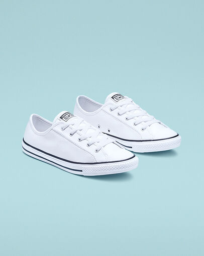 Chuck Taylor All Star Dainty Canvas White/Black/White, Angled View