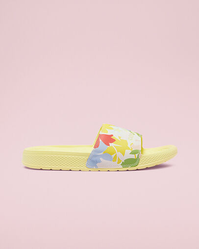 Claquette Floral Print All Star Citron clair/&Eacute;cru/Mousse rose, Outer Side View