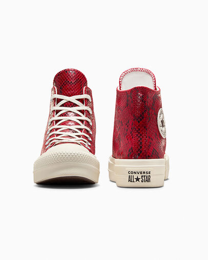 Chuck Taylor All Star Lift Platform Snakeskin Print Pr&oacute;ximos d&iacute;as/Garza/Negro, Heel View