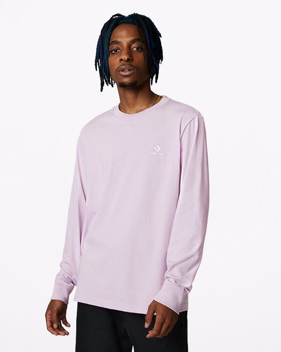 Embroidered Star Chevron Crew Neck Long 