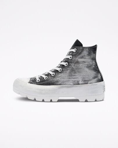 Chuck Taylor All Star Lugged LTD &Eacute;claboussures noir et argent, Inner Side View