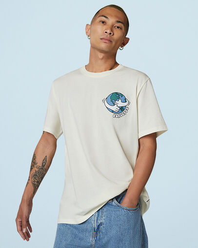 Love Your Mother Left Chest Short Sleeve T-Shirt Egret, Front View