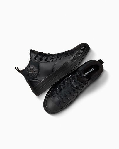 Chuck Taylor All Star Malden Street Boot Black/Black/Black, Angled View
