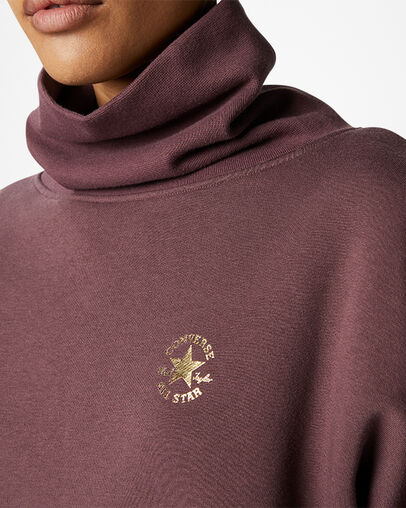 Pull-over &agrave; col montant avec patch Chuck Taylor Vin sombre, Detail View