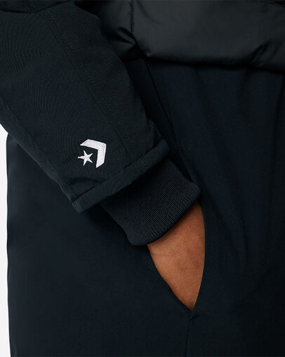 Convertible Long Down Jacket Negro Converse, Detail View
