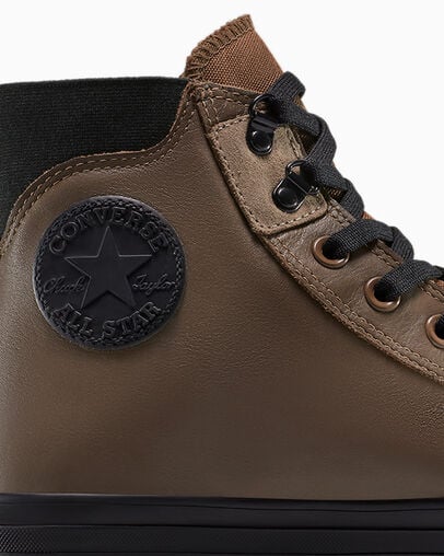 Chuck Taylor All Star City Trek Waterproof Leather Grounded/Total Eclipse/Black, Detail Angle View