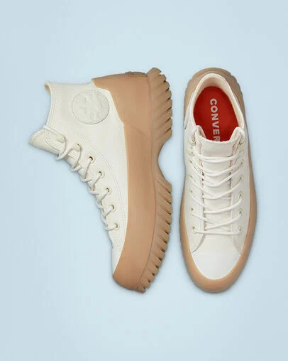 Chuck Taylor All Star Lugged Winter 2.0 Egret/Light Twine, Top and Side View