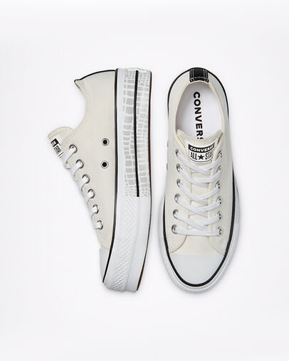 Chuck Taylor All Star Lift Platform Digital Daze Egret/White/Black, Top and Side View