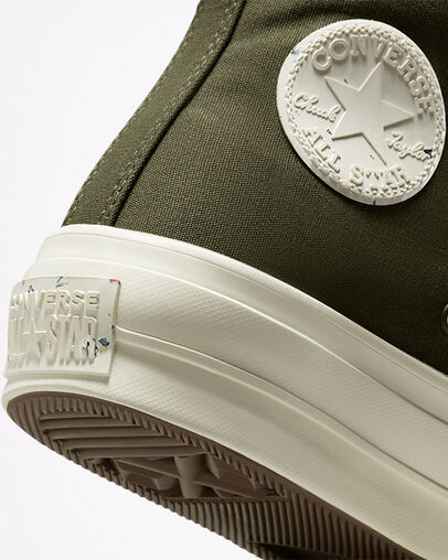 Chuck Taylor All Star Lift Platform Hybrid Texture Cargo Khaki/Egret/Egret, Detail Angle View