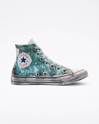 Chuck Taylor All Star Tie-Dye Burnished Midsole Dirty Green Smoke In, Outer Side View
