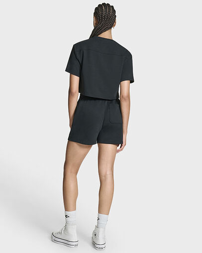 Chuck Taylor All Star Patch Cropped T-Shirt Black, Detail View