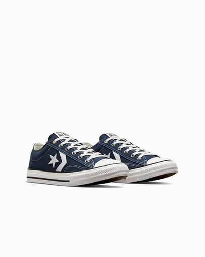 Star Player 76 Foundational Canvas Navy/Vintage White/Egret, Top and Side View