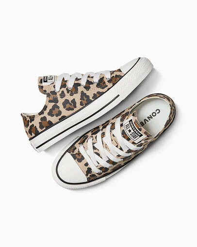Chuck Taylor All Star Leopard Warm Quarry/Vintage White, Angled View