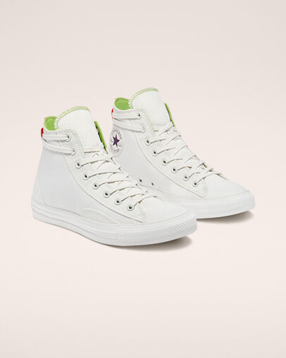 Court Daze Chuck Taylor All Star Blanc vintage/Wasabi vif, Angled View