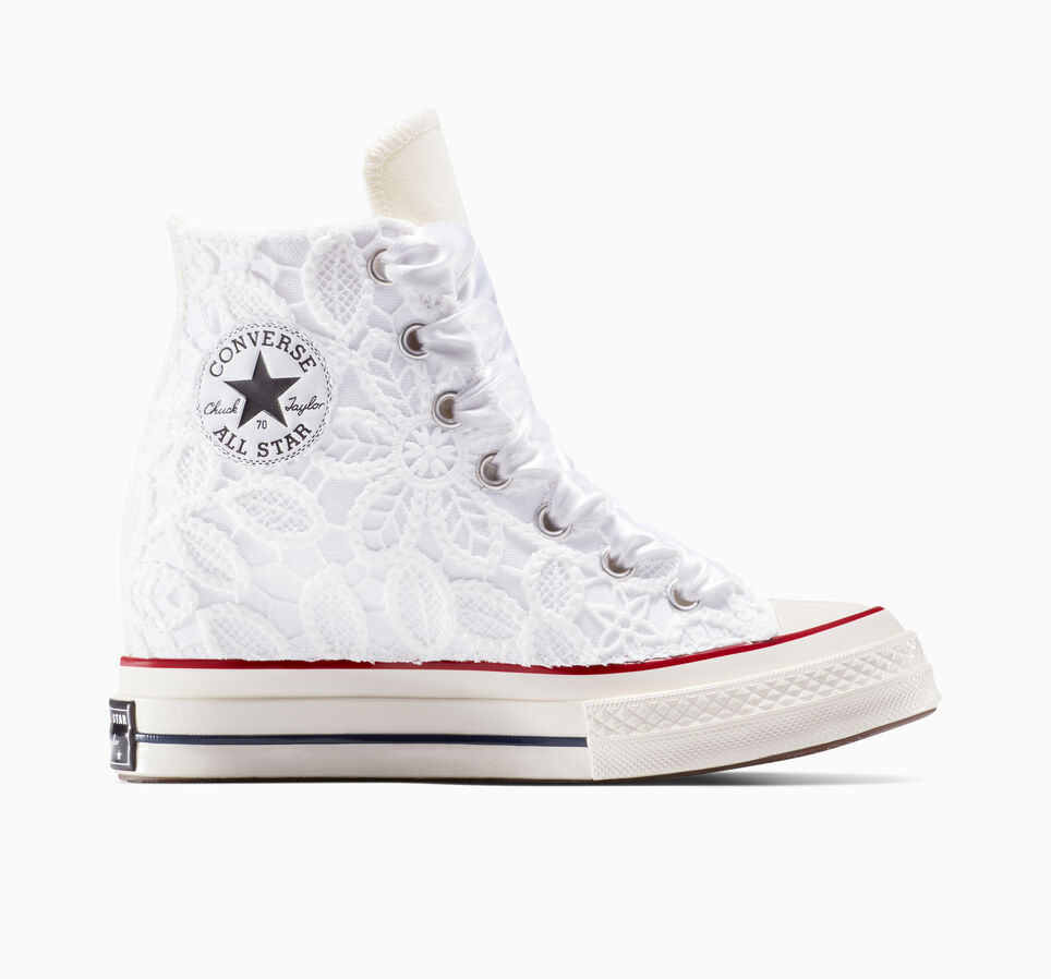 Chuck 70 Wedge Platform Romantic Lace Dentelle blanche