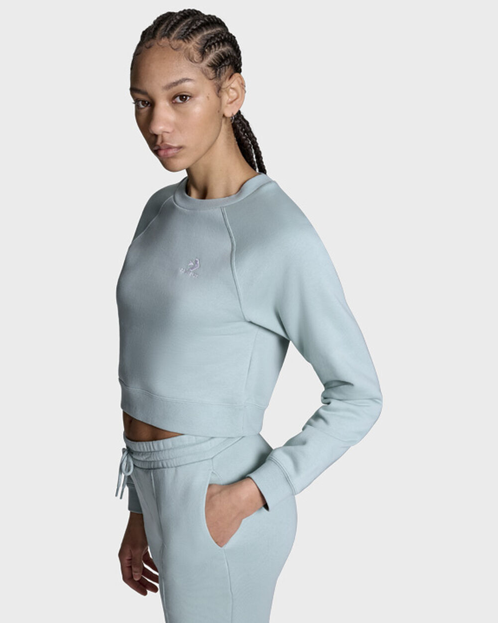 Thumbnail - Star Chevron Cropped Crew Neck Blue